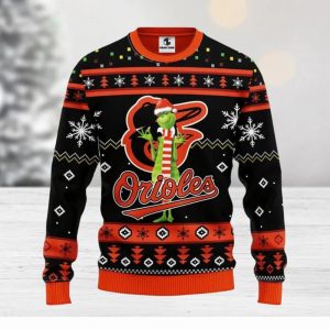 Baltimore Orioles Funny Grinch Christmas Ugly Sweater, Orioles Christmas Sweater