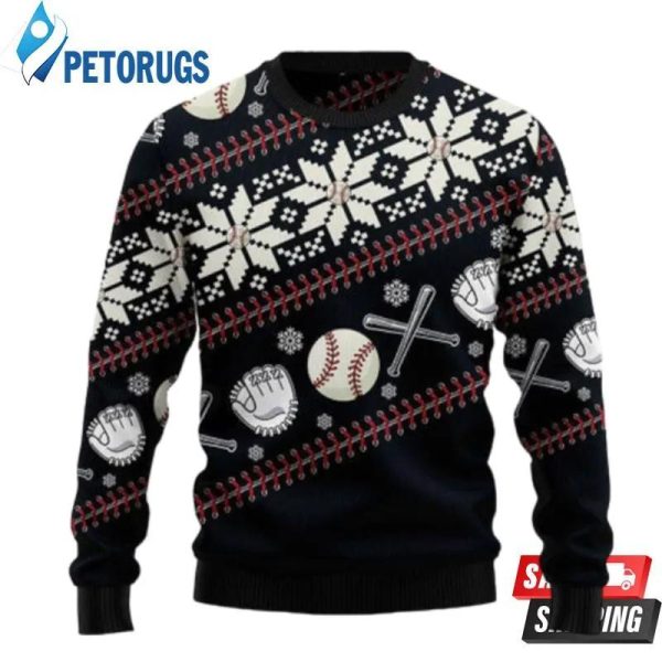 Baseball Christmas Ugly Christmas Sweater, Baseball Christmas Sweater