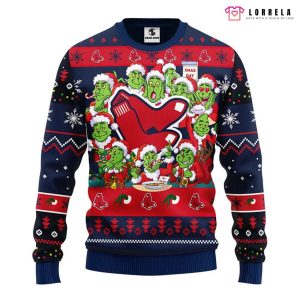 Boston Red Sox 12 Grinch Xmas Day Ugly Christmas Sweater, Red Sox Christmas Sweater
