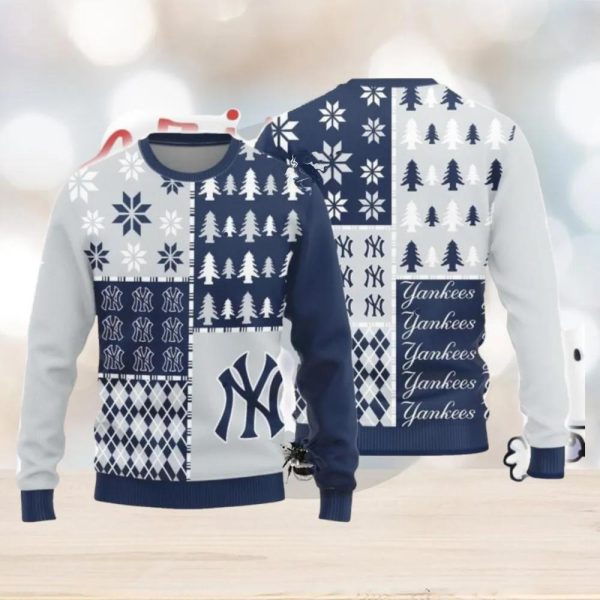 Christmas Sweater York Yankees Christmas Pine Trees Ugly Sweater