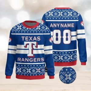 Custom Number And Name New Release Texas Rangers MLB Christmas Ugly Sweater, Texas Rangers Christmas Sweater