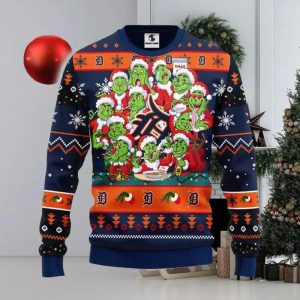 Detroit Tigers 12 Grinch Xmas Day Christmas Ugly Christmas Sweater, Detroit Tigers Christmas Sweater