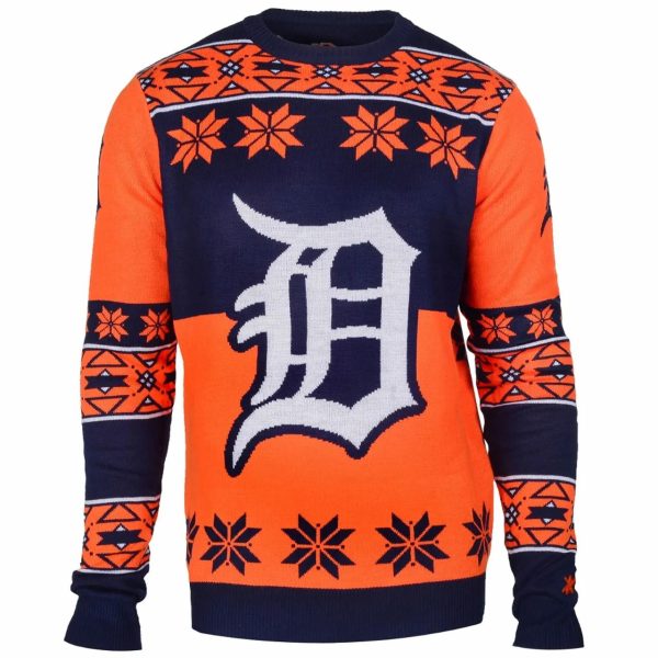 Detroit Tigers Big Logo Ugly Sweater, Detroit Tigers Christmas Sweater
