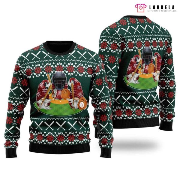 Gnomes Love Christmas Baseball Ugly Christmas Sweater, Baseball Christmas sweater