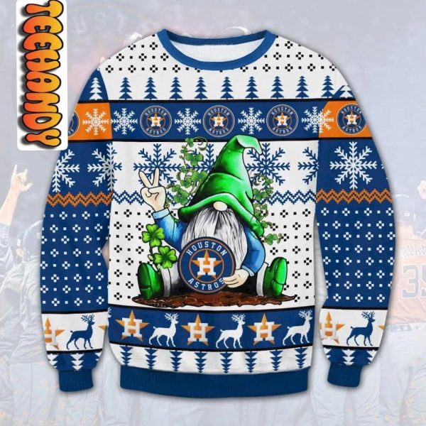 Houston Astros Gnome Ugly Christmas Sweater, Astros Christmas Sweater