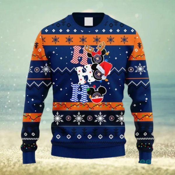 MLB Houston Astros HoHoHo Mickey Christmas Ugly Sweater, Astros Christmas Sweater