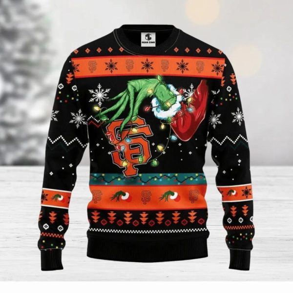 San Francisco Giants Grinch Ugly Christmas Sweater, Giants Christmas Sweater