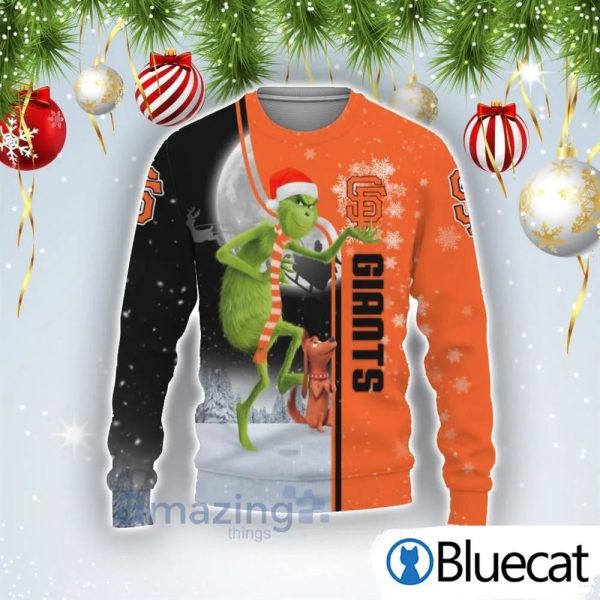 San Francisco Giants Mlb Funny Grinch Ugly Christmas Sweater, Giants Christmas Sweater