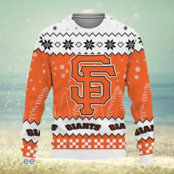 Snow Team Logo San Francisco Giants Christmas Tree Christmas Sweater, Giants Christmas Sweater