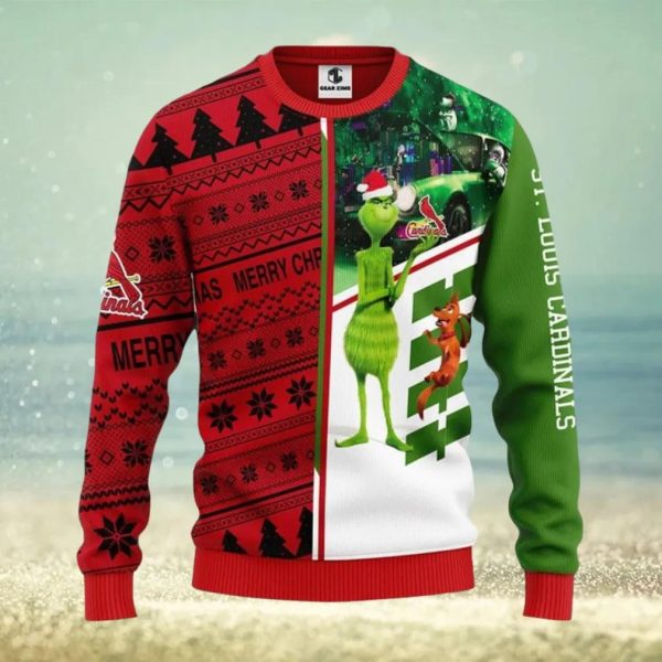 St. Louis Cardinals Grinch Scooby Doo Ugly Christmas Sweater, Cardinals Christmas Sweater