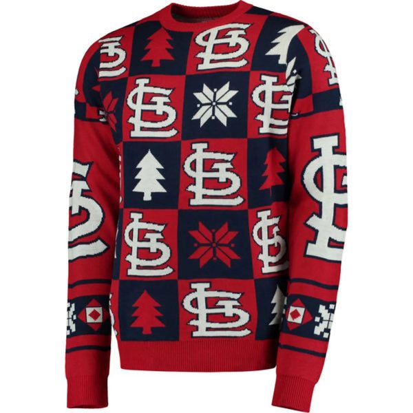 St. Louis Cardinals Patches MLB Ugly Sweater, Cardinals Christmas Sweater