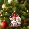 Merry Christmas Red Cardinal Memorial Ornament Holly Tree, MLB Christmas Ornaments