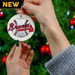 Atlanta Braves Christmas Ceramic Tree Ornaments, MLB Christmas Ornaments