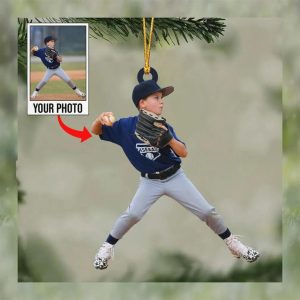 Baseball Lover Photo Custom Ornament, MLB Christmas Ornaments