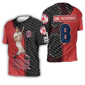 Boston Red Sox 8 Carl Yastrzemski 3D T-Shirt, Red Sox Player Shirt