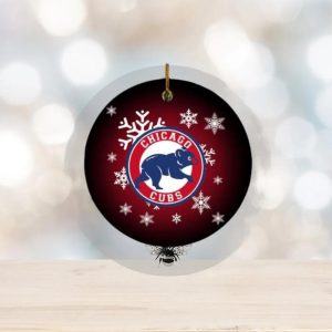 Chicago Cubs MLB Xmas Gifts Merry Christmas Decorations Ornament, MLB Christmas Ornaments