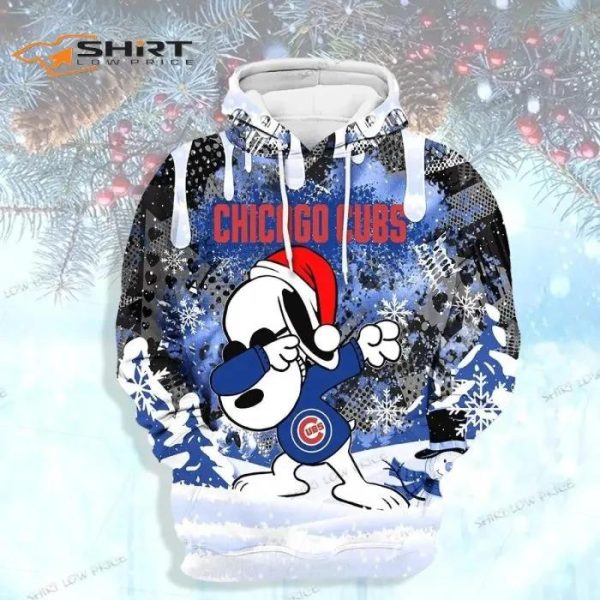 Chicago Cubs Snoopy Dabbing The Peanuts Sports Christmas 3D Hoodie, Chicago Cubs Hoodie