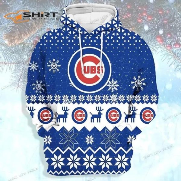 Chicago Cubs Sports Ugly Christmas 3D Hoodie, Chicago Cubs Hoodie