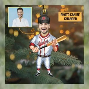 Custom Face Baseball Player Ornament, MLB Christmas Ornaments
