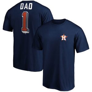 Houston Astros Baseball Dad Number One Navy T-Shirt, Astros Baseball Shirt