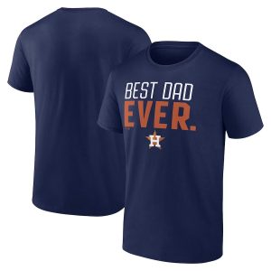 Houston Astros Best Dad Ever Navy T-Shirt, Astros Baseball Shirt