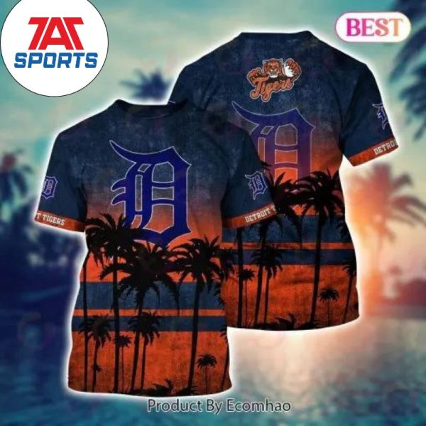 MLB Detroit Tigers Coconut Tree 3D T-Shirt, Tigers Baseball Shirt