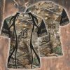 MLB Detroit Tigers Custom Name Number Warriors 3D T-Shirt, Tigers Baseball Shirt
