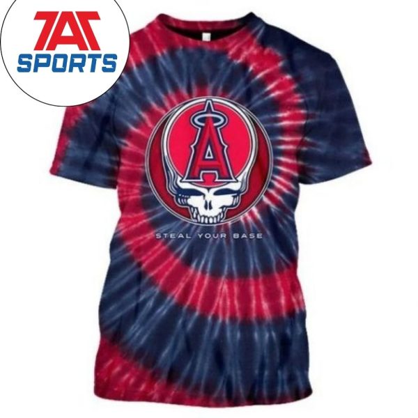MLB Los Angeles Angels Grateful Dead Skull T-Shirt, MLB Angels Shirt