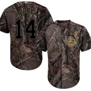 Cleveland Indians #14 Larry Doby Authentic Camo Realtree MLB Baseball Jersey