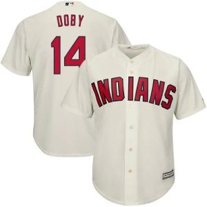 Cleveland Indians #14 Larry Doby Replica Cream MLB Baseball Jersey, MLB Indians Jersey