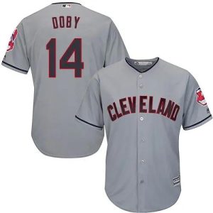 Cleveland Indians #14 Larry Doby Replica Grey MLB Baseball Jersey, MLB Indians Jersey