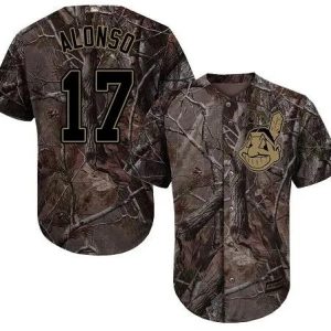 Cleveland Indians #17 Yonder Alonso Authentic Camo Realtree MLB Baseball Jersey