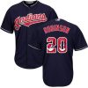 Cleveland Indians #20 Eddie Robinson Authentic Green MLB Baseball Jersey, MLB Indians Jersey