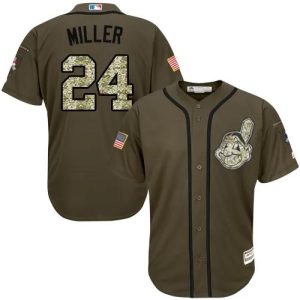 Cleveland Indians #24 Andrew Miller Authentic Green MLB Baseball Jersey