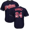 Cleveland Indians #24 Manny Ramirez Authentic Red 1974 Turn Back The Clock MLB Baseball Jersey, MLB Indians Jersey