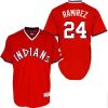 Cleveland Indians #24 Manny Ramirez Authentic Navy Blue MLB Baseball Jersey, MLB Indians Jersey