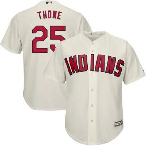 Cleveland Indians #25 Jim Thome Replica Cream MLB Baseball Jersey