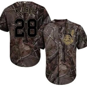 Cleveland Indians #28 Corey Kluber Authentic Camo Realtree MLB Baseball Jersey