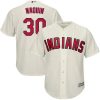 Cleveland Indians #30 Tyler Naquin Replica Grey MLB Baseball Jersey, MLB Indians Jersey