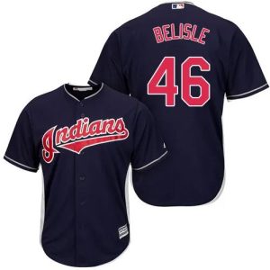 Cleveland Indians #46 Matt Belisle Replica Navy Blue MLB Baseball Jersey