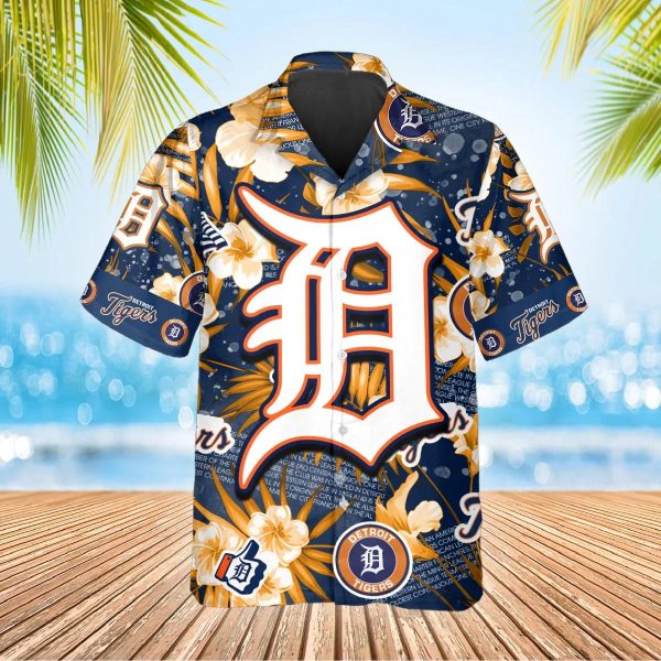 Detroit Tigers Hawaiian Shirt, MLB Hawaiian Shirt Gift For Fans, Detroit Tigers Aloha Shirt