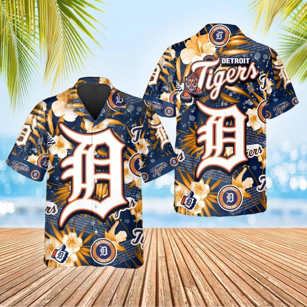 Detroit Tigers Hawaiian Shirt, MLB Hawaiian Shirt Gift For Fans, Detroit Tigers Aloha Shirt