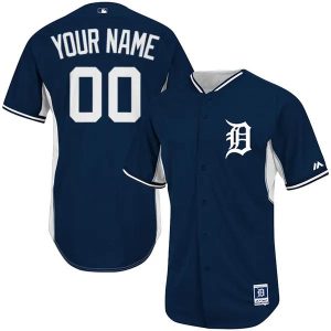 Detroit Tigers Home Navy Personalized Custom MLB Baseball Jersey, Custom Tigers Jersey