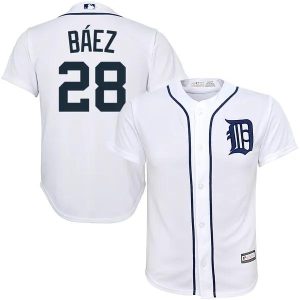 Detroit Tigers Javier Baez White MLB Baseball Jersey, Tigers Baseball Jersey
