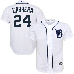 Detroit Tigers Miguel Cabrera White MLB Baseball Jersey, Tigers Baseball Jersey