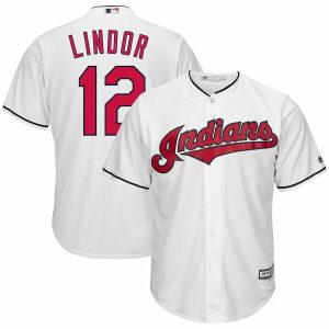 Francisco Lindor Cleveland Indians White Baseball Jersey, MLB Indians Jersey