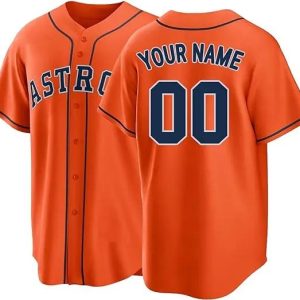 Houston Astros Orange Personalized MLB Baseball Jersey