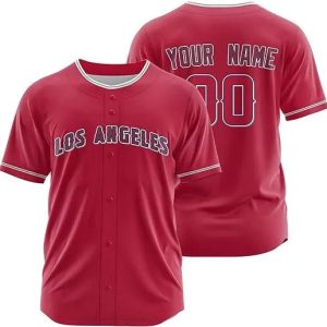 Los Angeles Angels Personalized Red MLB Baseball Jersey