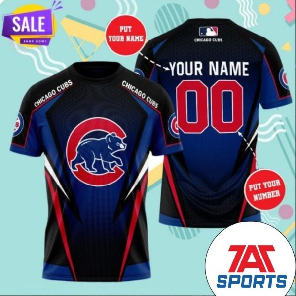 MLB Chicago Cubs Custom Name Number 3D T-Shirt, MLB Cubs Shirts