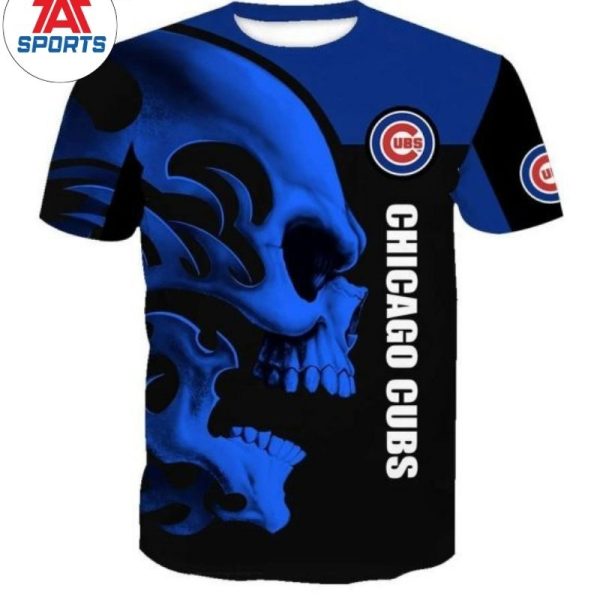MLB Chicago Cubs Dark Skull 3D T-Shirt, MLB Cubs Shirts